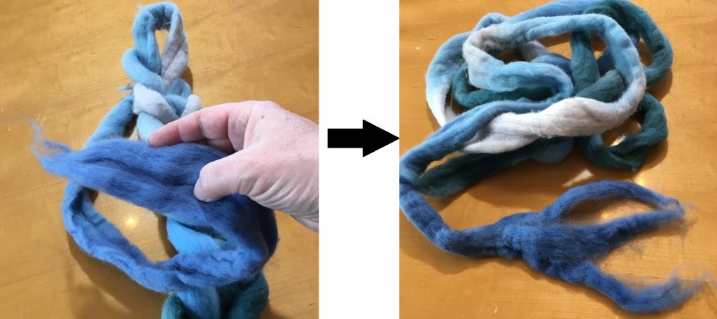 Split braids for easier spinning