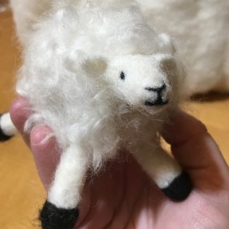 needle felted curly sheep kit